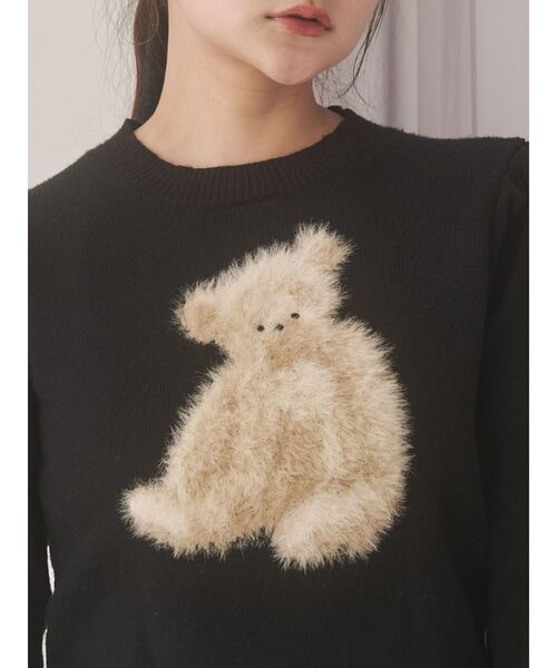 merry jenny（メリージェニー）の「bear shaggy knit tops（ニット/セーター・レディース・アイボリー/ブラック/レッド・FREE）」の16枚目の写真