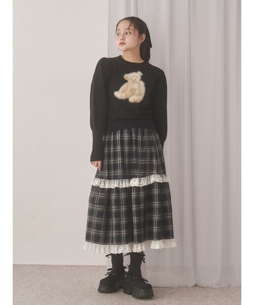 merry jenny（メリージェニー）の「bear shaggy knit tops（ニット/セーター・レディース・アイボリー/ブラック/レッド・FREE）」の18枚目の写真