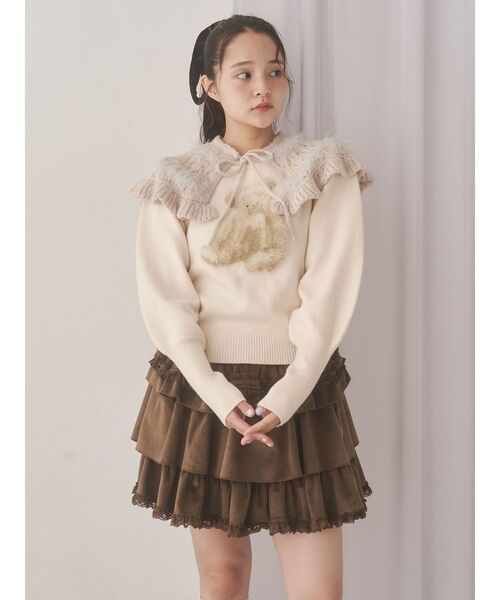 merry jenny（メリージェニー）の「bear shaggy knit tops（ニット/セーター・レディース・アイボリー/ブラック/レッド・FREE）」の19枚目の写真