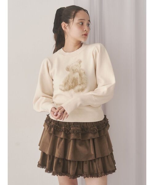 merry jenny（メリージェニー）の「bear shaggy knit tops（ニット/セーター・レディース・アイボリー/ブラック/レッド・FREE）」の21枚目の写真