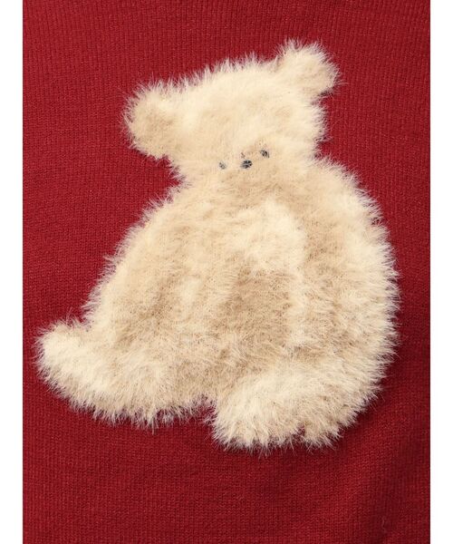 merry jenny(メリージェニー)の「bear shaggy knit tops(ニット/セーター・レディース・アイボリー/ブラック/レッド・FREE)」の12枚目の写真