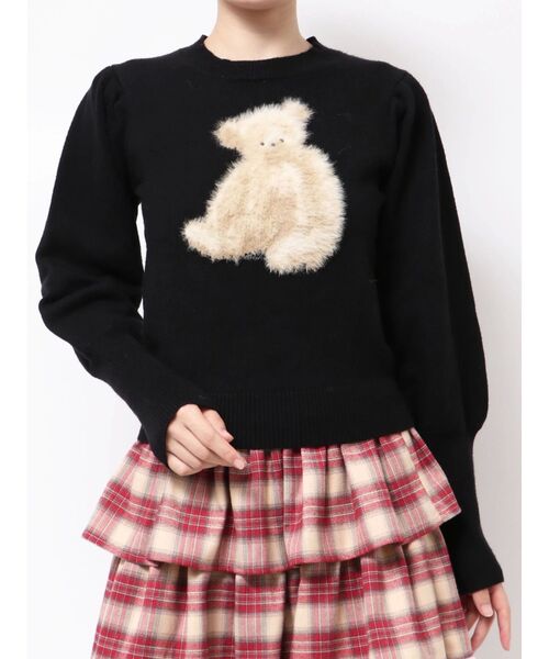 セール】bear shaggy knit tops（ニット/セーター）｜merry jenny