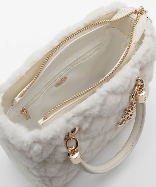 RANDA ファーキルティングハンドバッグ RANDA（ランダ） ハンドバッグ 2WAY ファーキルティングボストンバッグ