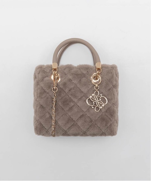 RANDA（ランダ）の「2WAY ファーキルティングハンドバッグ（ハンドバッグ・レディース・アイボリー/ブルー/グレイッシュベージュ・FREE）」の22枚目の写真