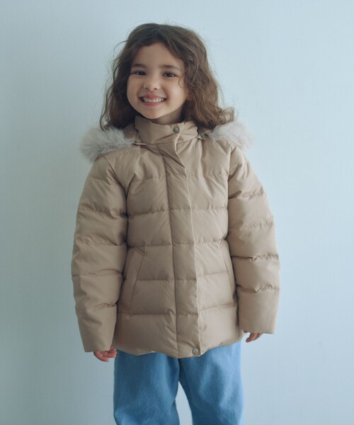 green label relaxing（グリーンレーベルリラクシング）の「GIRLSダウンコート / キッズ 100cm-130cm（ダウンジャケット/コート・キッズ・ダークグレー/ベージュ/ネイビー・100cm/110cm/120cm/130cm）」の5枚目の写真