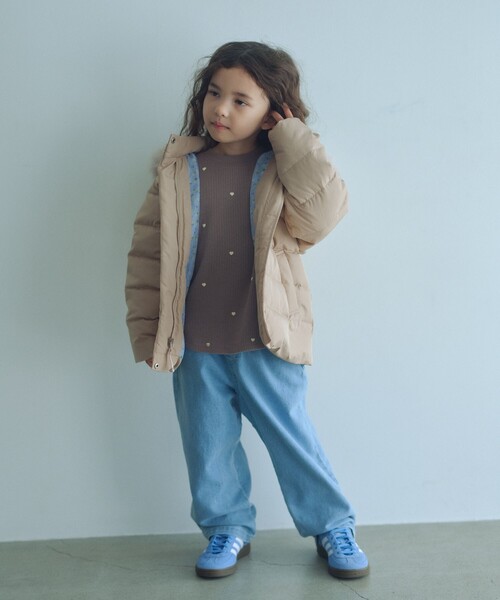 green label relaxing（グリーンレーベルリラクシング）の「GIRLSダウンコート / キッズ 100cm-130cm（ダウンジャケット/コート・キッズ・ダークグレー/ベージュ/ネイビー・100cm/110cm/120cm/130cm）」の6枚目の写真