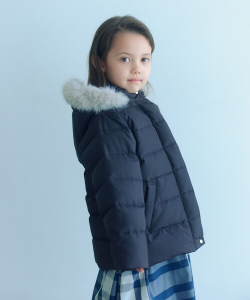 green label relaxing（グリーンレーベルリラクシング）の「GIRLSダウンコート / キッズ 100cm-130cm（ダウンジャケット/コート・キッズ・ダークグレー/ベージュ/ネイビー・100cm/110cm/120cm/130cm）」の8枚目の写真