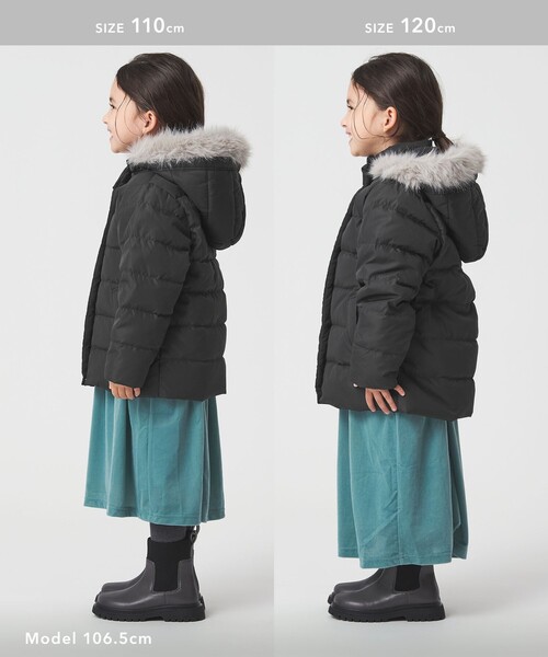 green label relaxing（グリーンレーベルリラクシング）の「GIRLSダウンコート / キッズ 100cm-130cm（ダウンジャケット/コート・キッズ・ダークグレー/ベージュ/ネイビー・100cm/110cm/120cm/130cm）」の13枚目の写真