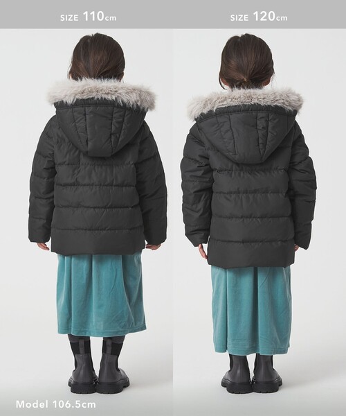 green label relaxing（グリーンレーベルリラクシング）の「GIRLSダウンコート / キッズ 100cm-130cm（ダウンジャケット/コート・キッズ・ダークグレー/ベージュ/ネイビー・100cm/110cm/120cm/130cm）」の14枚目の写真