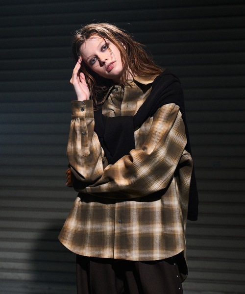 CASPER JOHN(キャスパージョン)の「Various loose shirts -ombre check- /バリアスルーズシャツ -オンブレチェック-(シャツ/ブラウス・メンズ・グリーン/ホワイト/ベージュ・LARGE/MEDIUM/SMALL/X-SMALL)」の1枚目の写真
