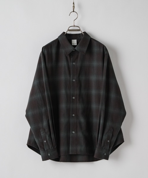 CASPER JOHN(キャスパージョン)の「Various loose shirts -ombre check- /バリアスルーズシャツ -オンブレチェック-(シャツ/ブラウス・メンズ・グリーン/ホワイト/ベージュ・LARGE/MEDIUM/SMALL/X-SMALL)」の4枚目の写真