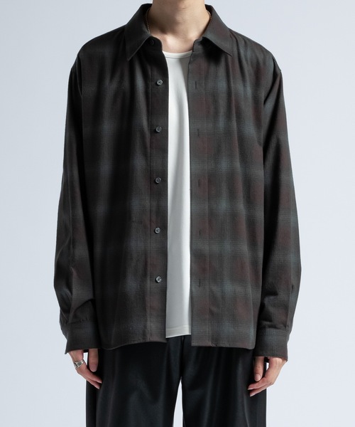 CASPER JOHN(キャスパージョン)の「Various loose shirts -ombre check- /バリアスルーズシャツ -オンブレチェック-(シャツ/ブラウス・メンズ・グリーン/ホワイト/ベージュ・LARGE/MEDIUM/SMALL/X-SMALL)」の9枚目の写真