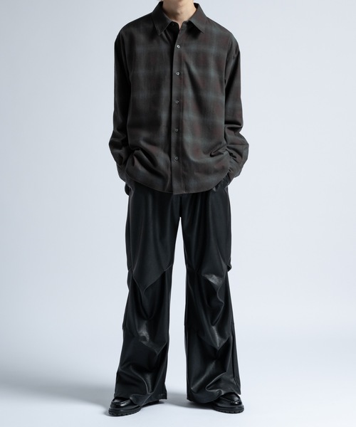 CASPER JOHN(キャスパージョン)の「Various loose shirts -ombre check- /バリアスルーズシャツ -オンブレチェック-(シャツ/ブラウス・メンズ・グリーン/ホワイト/ベージュ・LARGE/MEDIUM/SMALL/X-SMALL)」の14枚目の写真