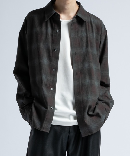 CASPER JOHN(キャスパージョン)の「Various loose shirts -ombre check- /バリアスルーズシャツ -オンブレチェック-(シャツ/ブラウス・メンズ・グリーン/ホワイト/ベージュ・LARGE/MEDIUM/SMALL/X-SMALL)」の10枚目の写真