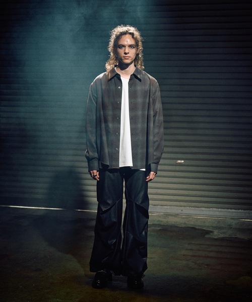 CASPER JOHN(キャスパージョン)の「Various loose shirts -ombre check- /バリアスルーズシャツ -オンブレチェック-(シャツ/ブラウス・メンズ・グリーン/ホワイト/ベージュ・LARGE/MEDIUM/SMALL/X-SMALL)」の8枚目の写真