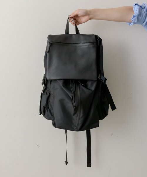 BURLAP OUTFITTER×ear 撥水レザーコンビライトリュック 16ℓ BURLAP OUTFITTER×ear】撥水レザーコンビライトリュック（バック