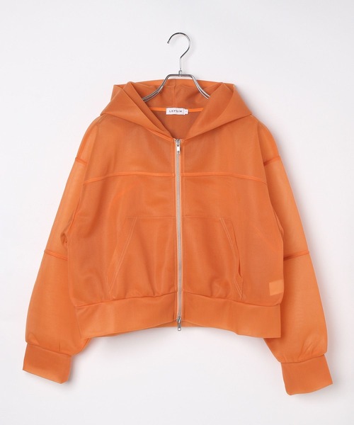 LEPSIM（レプシィム）の「シアーダンボールフーディー　577778（パーカー・レディース・オフホワイト/オレンジ/チャコールグレー・FREE）」の3枚目の写真