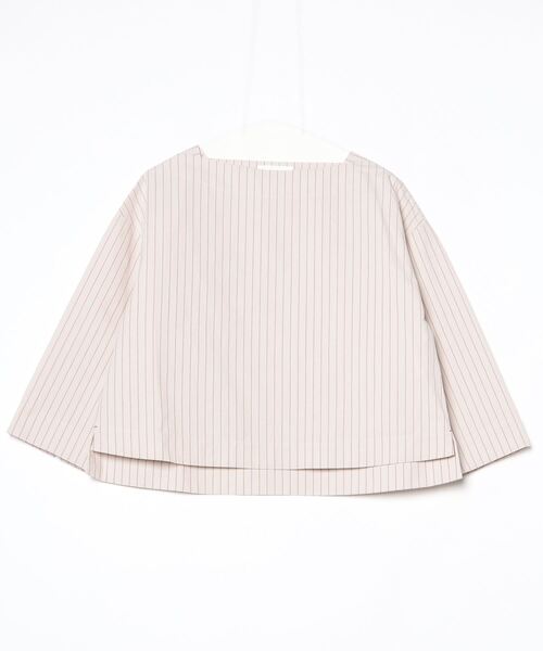 SIPULI(シプリ)の「Cotton Linen Double Stripe ガゼット付ブラウス(シャツ/ブラウス・レディース・グレイッシュベージュ・2)」の9枚目の写真