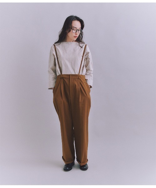 SIPULI(シプリ)の「Cotton Linen Double Stripe ガゼット付ブラウス(シャツ/ブラウス・レディース・グレイッシュベージュ・2)」の12枚目の写真