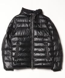 中古王革ダウンジャケット Schott◇ダウンジャケット/38/レザー/BLK/無地 : セカンド