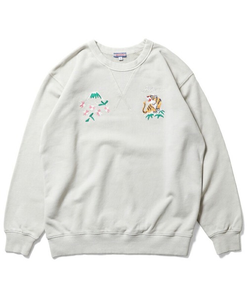 HOUSTON(ヒューストン)の「HOUSTON ピグメント加工スウェット(スウェット・レディース・オフホワイト/レッド/ネイビー/ライトグレー・0/1)」の1枚目の写真