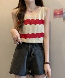 フェラガモ ボーダー　ノースリーブニット サルバトーレ フェラガモ ♡ ボーダー ノースリーブニット インナー