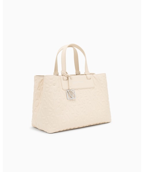 ARMANI EXCHANGE(アルマーニエクスチェンジ)の「【A|X アルマーニ エクスチェンジ】<ZOZO限定>オールオーバーエンボスロゴ ミディアムハンドバッグ(グレイン)(ハンドバッグ・レディース・ブラック/ライトベージュ/グレイッシュベージュ・FREE)」の5枚目の写真