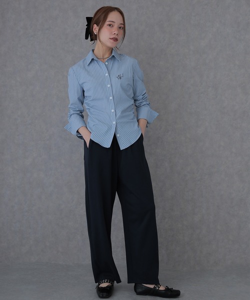 SUWDEE(スーディー)の「waist lace tapered sweat pants(スウェットパンツ・レディース・グレー/ライトグレー/ネイビー・FREE)」の3枚目の写真
