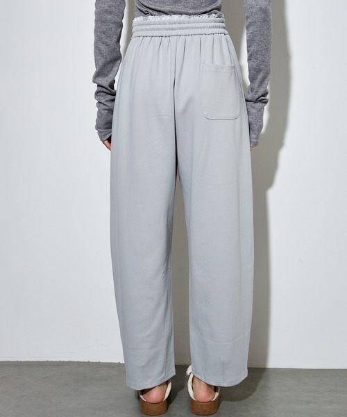 SUWDEE(スーディー)の「waist lace tapered sweat pants(スウェットパンツ・レディース・グレー/ライトグレー/ネイビー・FREE)」の6枚目の写真
