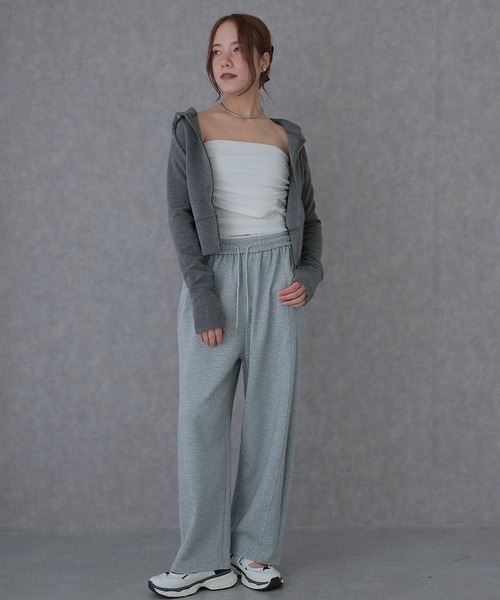 SUWDEE(スーディー)の「waist lace tapered sweat pants(スウェットパンツ・レディース・グレー/ライトグレー/ネイビー・FREE)」の14枚目の写真
