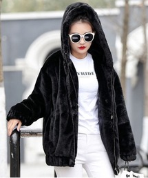 オーバーサイズ」に該当するパーカー（ブラック/黒色系・ボア