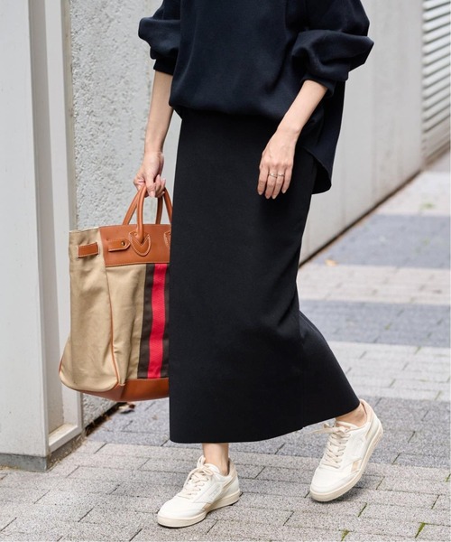 FRAMeWORK　総針タイトスカート　38　ブラック　スリット　ベイクルーズ ≪追加≫総針タイトスカート（スカート）｜FRAMeWORK（フレームワーク