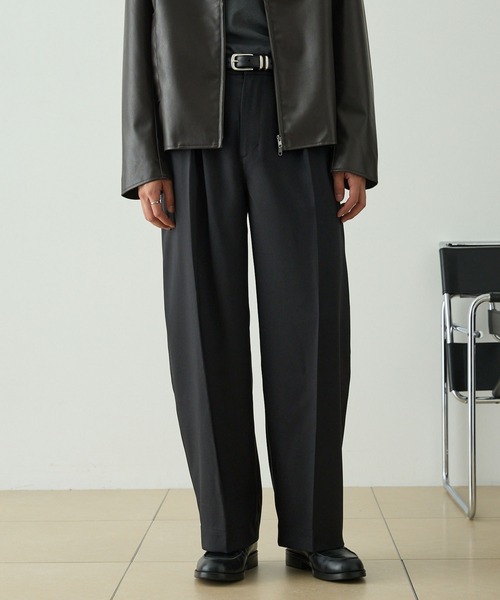 セール】マイクロツイル 1タック センタープレス カーブ