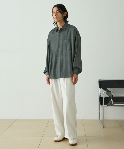 唐燕燕ページ セール】マイクロツイル 1タック センタープレス カーブ