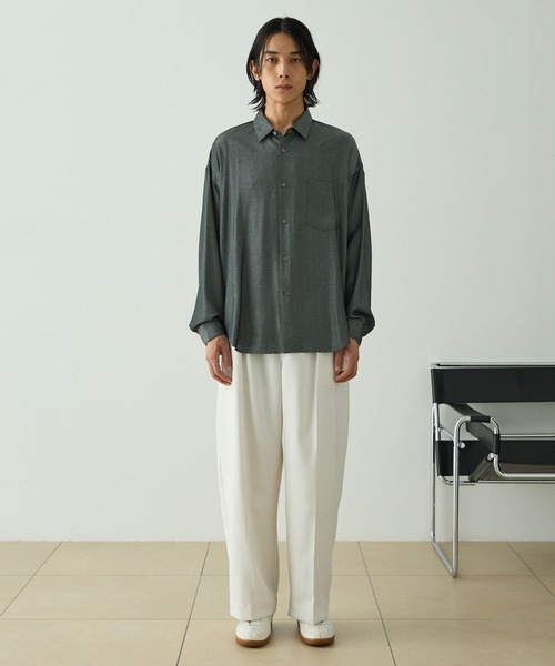 セール】マイクロツイル 1タック センタープレス カーブシルエット