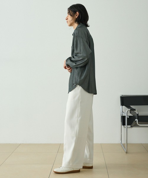 セール】マイクロツイル 1タック センタープレス カーブシルエット