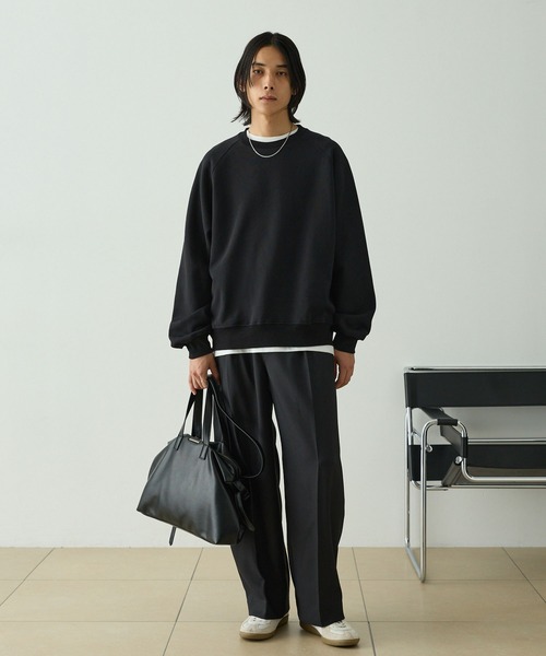 セール】マイクロツイル 1タック センタープレス カーブシルエット