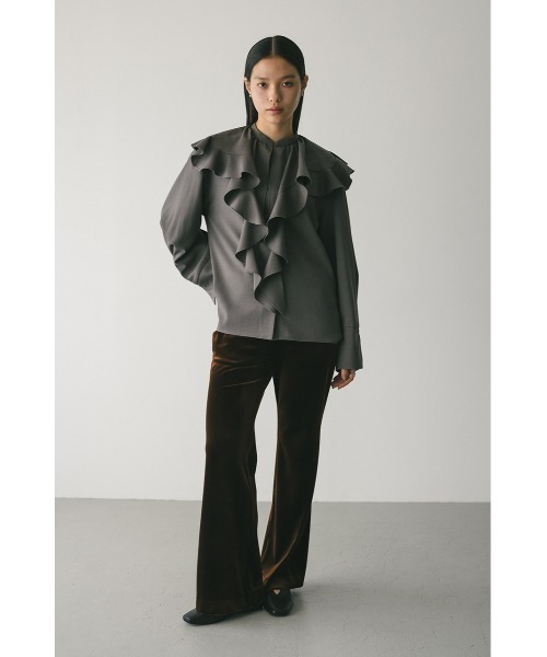 STYLEMIXER（スタイルミキサー）の「ラッフルカラーシャツ（シャツ/ブラウス・レディース・ホワイト/ネイビー/グレー・FREE）」の4枚目の写真