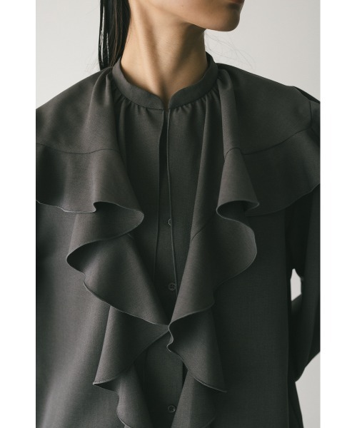 STYLEMIXER（スタイルミキサー）の「ラッフルカラーシャツ（シャツ/ブラウス・レディース・ホワイト/ネイビー/グレー・FREE）」の5枚目の写真