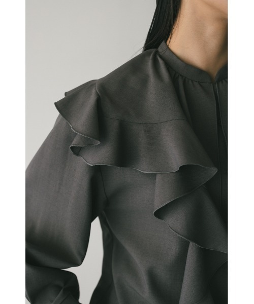 STYLEMIXER（スタイルミキサー）の「ラッフルカラーシャツ（シャツ/ブラウス・レディース・ホワイト/ネイビー/グレー・FREE）」の6枚目の写真