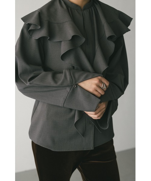 セール】ラッフルカラーシャツ（シャツ/ブラウス）｜STYLEMIXER