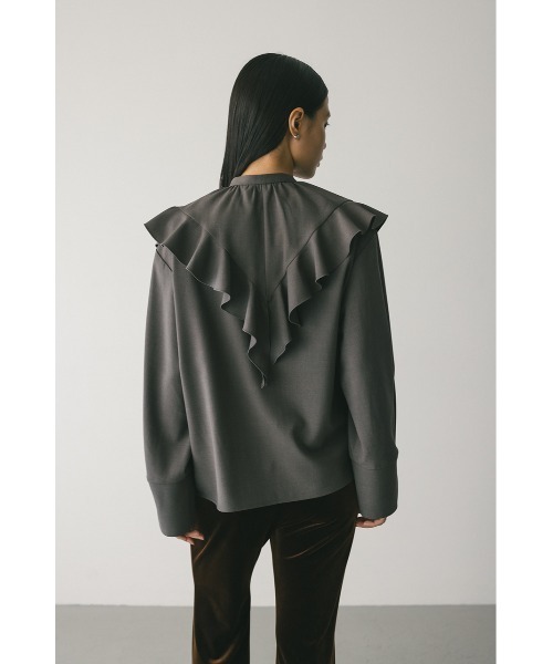 STYLEMIXER（スタイルミキサー）の「ラッフルカラーシャツ（シャツ/ブラウス・レディース・ホワイト/ネイビー/グレー・FREE）」の9枚目の写真