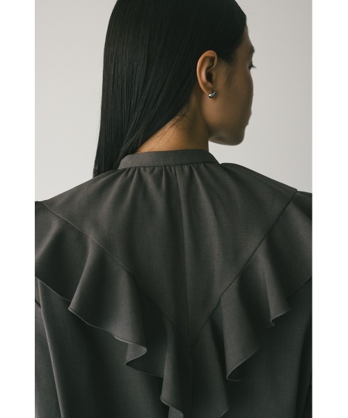 STYLEMIXER（スタイルミキサー）の「ラッフルカラーシャツ（シャツ/ブラウス・レディース・ホワイト/ネイビー/グレー・FREE）」の10枚目の写真