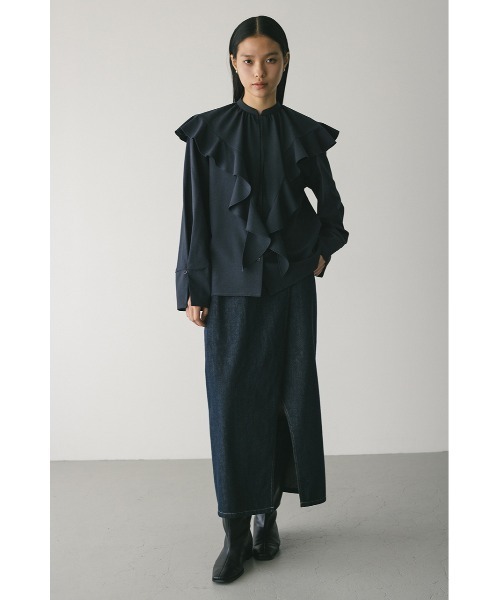 STYLEMIXER（スタイルミキサー）の「ラッフルカラーシャツ（シャツ/ブラウス・レディース・ホワイト/ネイビー/グレー・FREE）」の12枚目の写真