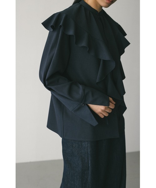 STYLEMIXER（スタイルミキサー）の「ラッフルカラーシャツ（シャツ/ブラウス・レディース・ホワイト/ネイビー/グレー・FREE）」の15枚目の写真