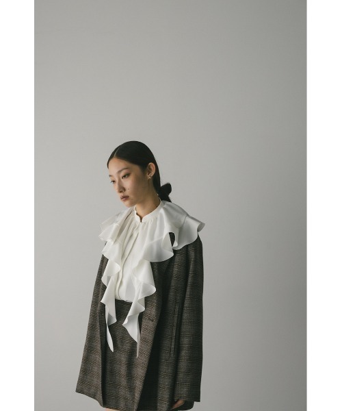 STYLEMIXER（スタイルミキサー）の「ラッフルカラーシャツ（シャツ/ブラウス・レディース・ホワイト/ネイビー/グレー・FREE）」の21枚目の写真