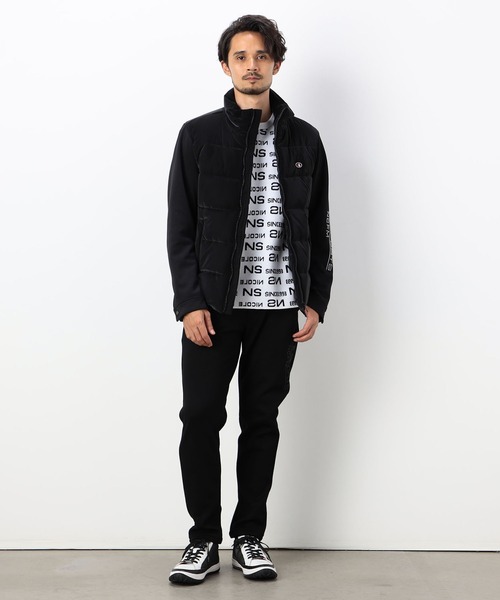 NICOLE CLUB FOR MEN(ニコルクラブフォーメン)の「【NICOLE SPORTS】3Dプリントタフタ袖ニット中綿ブルゾン(その他アウター・メンズ・ブラック/ネイビー・LARGE/MEDIUM/X-LARGE)」の3枚目の写真