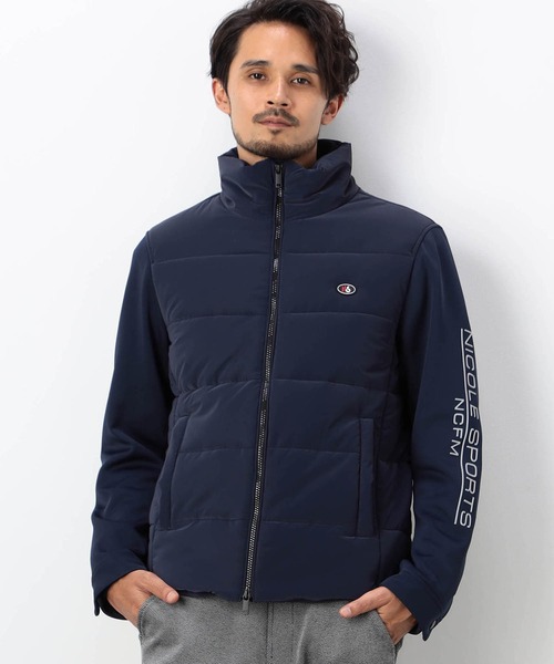 NICOLE CLUB FOR MEN(ニコルクラブフォーメン)の「【NICOLE SPORTS】3Dプリントタフタ袖ニット中綿ブルゾン(その他アウター・メンズ・ブラック/ネイビー・LARGE/MEDIUM/X-LARGE)」の5枚目の写真