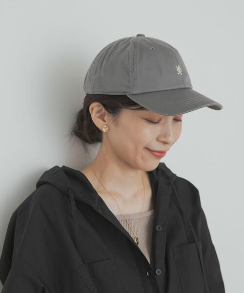 GYMPHLEX(ジムフレックス)の「GYMPHLEX 6PANEL CAP(キャップ・レディース・ライトカーキ/グレー/オレンジ系その他/ネイビー・ONE)」の2枚目の写真