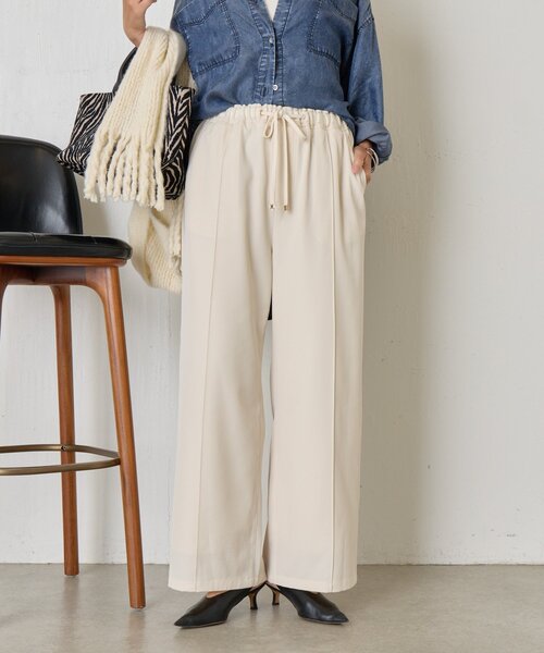 Jena espace merveilleux(ジェナ エスパスメルヴェイユ)の「【-3kg見え/サイズ展開あり/美脚】トロミイージーパンツ(その他パンツ・レディース・ブラック/グレー/オフホワイト・1/2)」の17枚目の写真